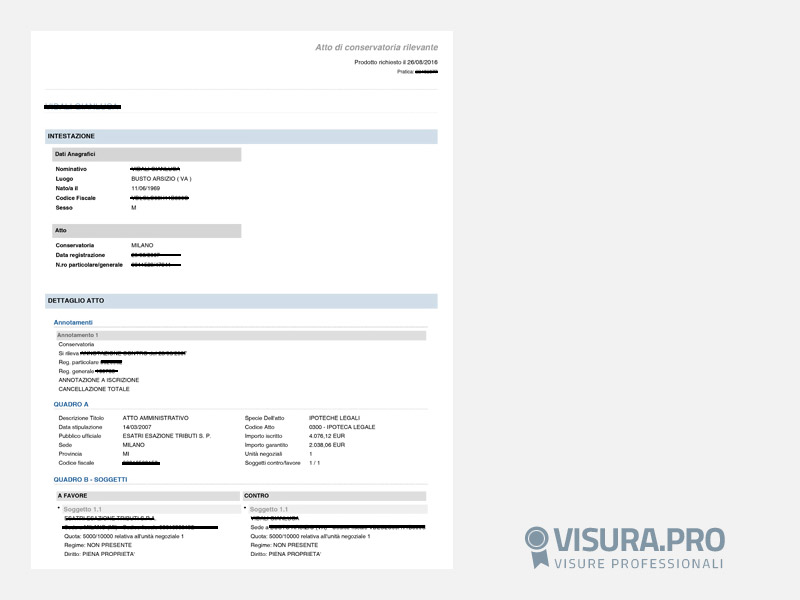 Visura Protesti e Pregiudizievoli Società