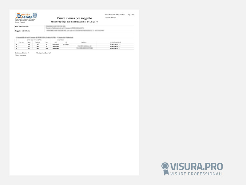 Visura Catastale Storica Persona Giuridica